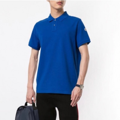 [매장판]Moncler 2020 Mens Logo Cotton Short Sleeved Polo Tshirts - 몽클레어 2020 남성 로고 코튼 폴로 반팔티 Moc01543x.Size(s - 2xl).블루