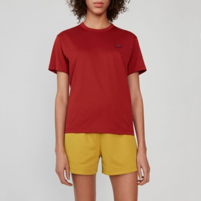 [아크네]Acne 2020 Studios Womens Logo Cotton Short Sleeved Tshirts - 아크네 스튜디오 2020 여성 로고 코튼 반팔티 Acn0060x.Size(2xs - s).레드