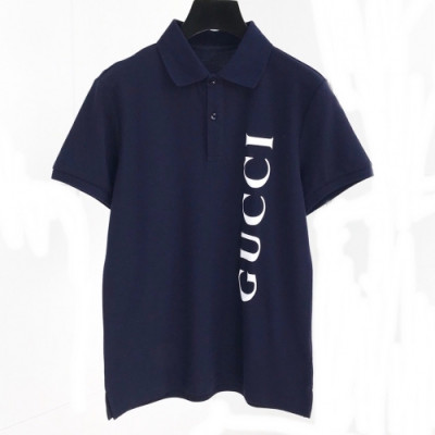 [매장판]Gucci 2020 Mens Logo Cotton Short Sleeved Polo Tshirts - 구찌 2020 남성 로고 코튼 폴로 반팔티 Guc02353x.Size(m - 2xl).네이비