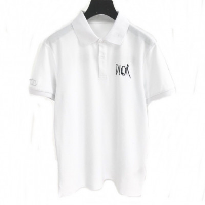 [디올]Dior 2020 Mens Logo Polo Cotton Short Sleeved Tshirts - 디올 2020 남성 로고 폴로 코튼 반팔티 Dio0576x.Size(m - 2xl).화이트