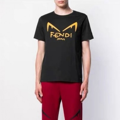 [펜디]Fendi 2020 Mens Logo Casual Eyes Fall Short Sleeved Tshirts - 펜디 2020 남성 로고 캐쥬얼 몬스터 반팔티 Fen0615x.Size(s - 3xl).블랙