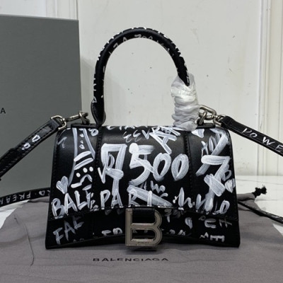 Balenciaga 2020 Leather Small Tote Shoulder Bag,21CM - 발렌시아가 2020 레더 스몰 토트 숄더백,BGB0534,21CM,블랙