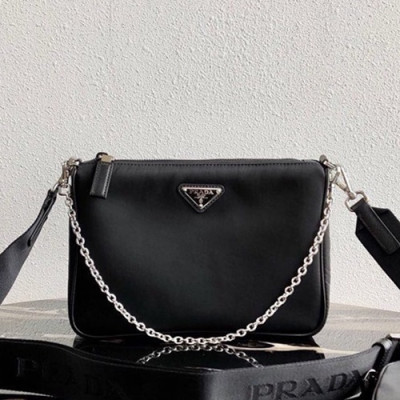 Prada 2020 Nylon Hobo Shoulder Bag,24CM - 프라다 2020 나일론 호보 숄더백,2VH113-1,24cm,블랙