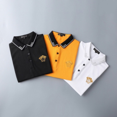 [베르사체]Versace 2020 Mens Logo Silket Short Sleeved Polo Tshirts - 베르사체 2020 남성 메두사 실켓 폴로 반팔티 Ver0568x.Size(m - 3xl).3컬러(블랙/옐로우/화이트)