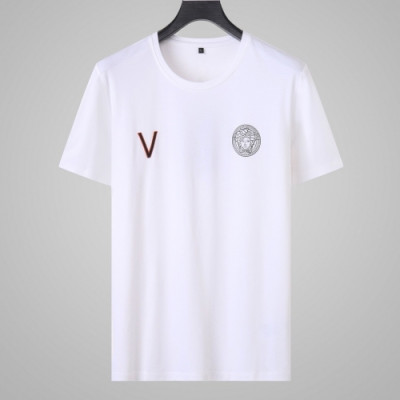 [베르사체]Versace 2020 Mens Logo Silket Short Sleeved Tshirts - 베르사체 2020 남성 메두사 실켓 반팔티 Ver0570x.Size(l - 4xl).화이트