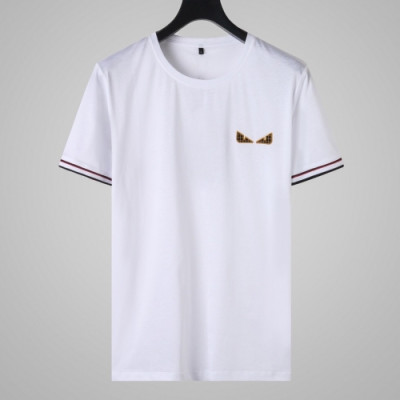 [펜디]Fendi 2020 Mens Logo Casual Short Sleeved Tshirts - 펜디 2020 남성 로고 캐쥬얼 반팔티 Fen0622x.Size(l - 4xl).화이트