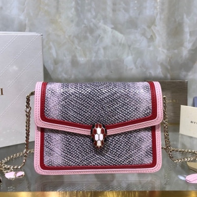 Bvlgari 2020 Serpenti Chain Shoulder Bag,17CM - 불가리 2020 세르펜티 체인 숄더백,BVLB0230,17cm,그레이핑크