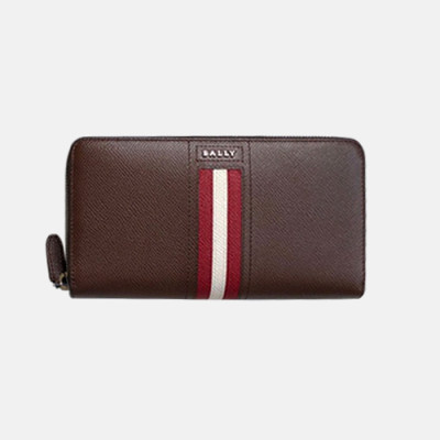 Bally 2020 Mens Leather Zip Round Wallet - 발리 2020 남성용 레더 지퍼 라운드 장지갑 BALB0062.브라운