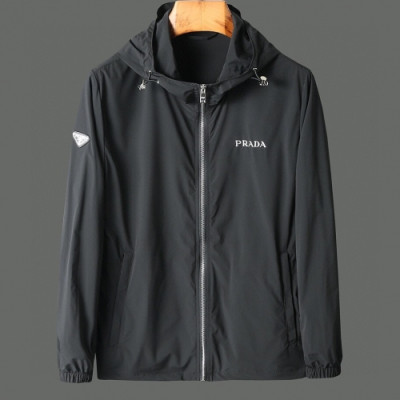 [프라다]Prada 2020 Mens Logo Casual Windproof Jackets - 프라다 2020 남성 로고 캐쥬얼 방풍 자켓 Pra0988x.Size(m - 2xl).블랙