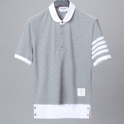 [톰브라운]Thom Browne 2020 Mm/Wm Casual Cotton Short Sleeved Tshirts - 톰브라운 2020 남자 로고 코튼 반팔티 Tho0657x.Size(s - 2xl).그레이