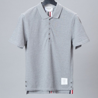 [톰브라운]Thom Browne 2020 Mm/Wm Casual Cotton Short Sleeved Polo Tshirts - 톰브라운 2020 남자 로고 코튼 폴로 반팔티 Tho0660x.Size(s - 2xl).그레이