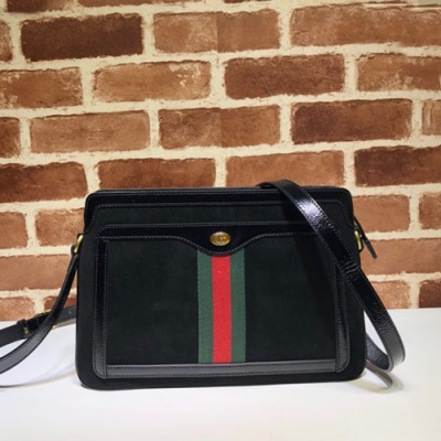 Gucci 2020 Women Suede Shoulder Bag,32CM - 구찌 2020 여성용 스웨이드 숄더백 523354,GUB1007,32CM,블랙