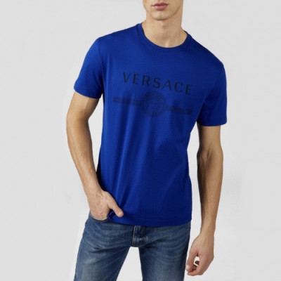 [베르사체]Versace 2020 Mens Logo Silket Short Sleeved Tshirts - 베르사체 2020 남성 메두사 실켓 반팔티 Ver0577x.Size(s - 3xl).블루