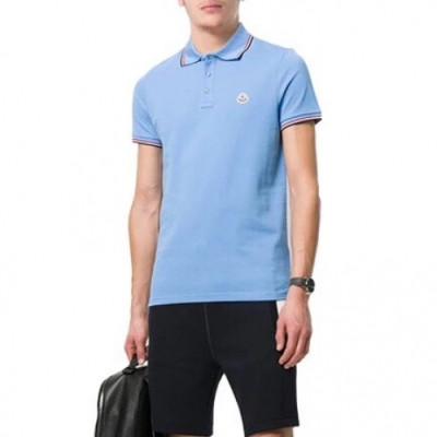 [매장판]Moncler 2020 Mens Logo Cotton Short Sleeved Polo Tshirts - 몽클레어 2020 남성 로고 코튼 폴로 반팔티 Moc01566x.Size(s - 2xl).블루