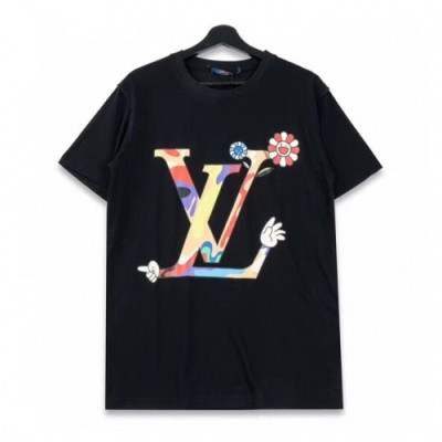 [루이비통]Louis vuitton 2020 Mens Crew-neck Cotton Short Sleeved Tshirts - 루이비통 2020 남성 크루넥 코튼 오버사이즈 반팔티 Lou01742x.Size(xs - l).블랙