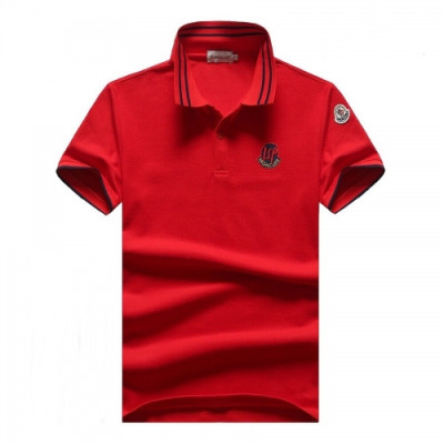 [매장판]Moncler 2020 Mens Logo Cotton Short Sleeved Polo Tshirts - 몽클레어 2020 남성 로고 코튼 폴로 반팔티 Moc01574x.Size(m - 3xl).레드