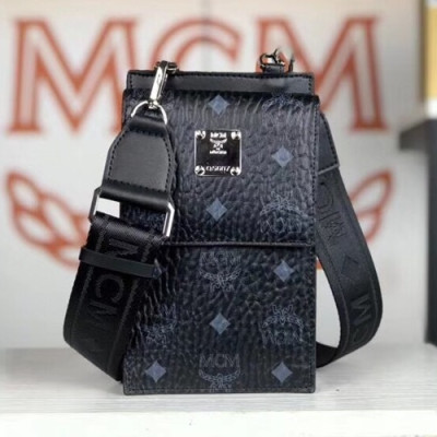 MCM 2020 Visetos Phone Shoulder Bag ,19cm - 엠씨엠 2020 비세토스 여성용 폰 숄더백  MCMB0440,19cm,블랙