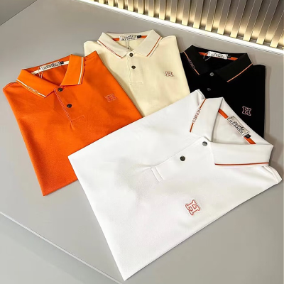 Hermes 2024 Mens Crew-neck Short Sleeved Polo Tshirts - 에르메스 2024 남성 크루넥 폴로 반팔티 Her0411x.Size(m - 3xl).오렌지