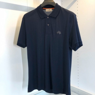 Hermes 2020 Mens Crew-neck Silket Short Sleeved Polo Tshirts - 에르메스 2020 남성 크루넥 실켓 폴로 반팔티 Her0413x.Size(m - 2xl).네이비