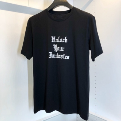 [셀린느]Celine 2020  Mens Hedi Slimane Logo Silket  Short Sleeved Tshirts - 셀린느 2020 남성 로고 실켓 반팔티 Cel0059x.Size(m - 3xl).블랙