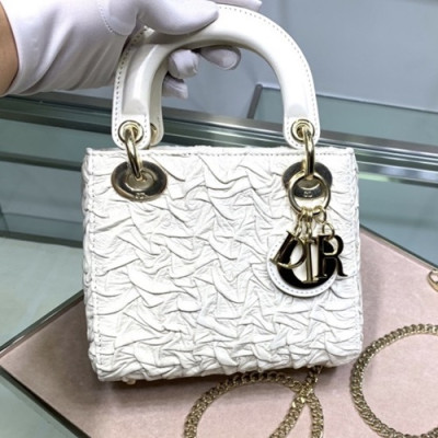 Dior 2020 Lady Dior Tote Shoulder Bag,17CM - 디올 2020 레이디 디올 토트 숄더백 DIOB0506,17CM,화이트(금장)