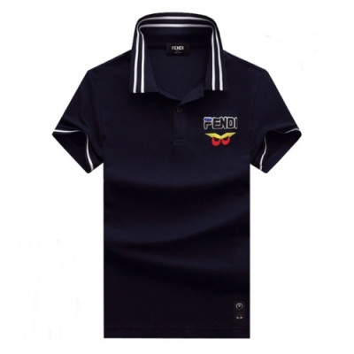 [펜디]Fendi 2020 Mens Logo Casual Cotton Polo Short Sleeved Tshirts - 펜디 2020 남성 로고 캐쥬얼 코튼 폴로 반팔티 Fen0653x.Size(m - 3xl).네이비