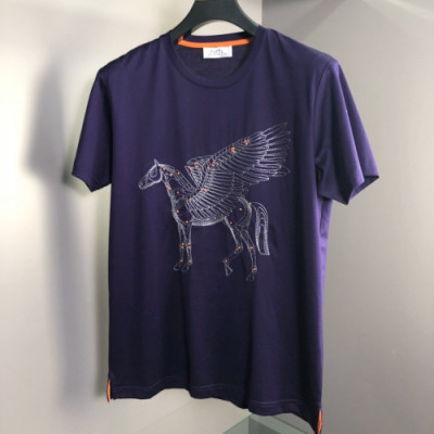 Hermes 2020 Mens Crew-neck Cotton Short Sleeved Tshirts - 에르메스 2020 남성 크루넥 코튼 반팔티 Her0424x.Size(m - 2xl).퍼플