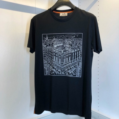 Hermes 2020 Mens Crew-neck Silket Short Sleeved Tshirts - 에르메스 2020 남성 크루넥 실켓 반팔티 Her0421x.Size(m - 2xl).블랙