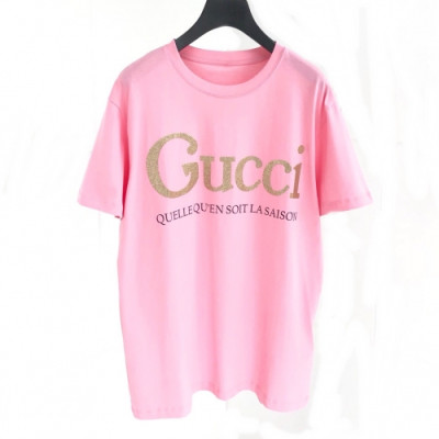 [매장판]Gucci 2020 Mm/Wm Logo Cotton Short Sleeved Tshirts - 구찌 2020 남자 로고 코튼 반팔티 Guc02453x.Size(s - 2xl).핑크