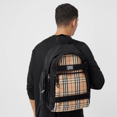 Burberry 2020 Nylon Mens Back Pack , 32cm - 버버리 2020 나일론 남성용 백팩 ,BURB0468,32cm,베이지블랙