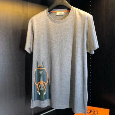 Hermes 2020 Mens Crew-neck Silket Short Sleeved Tshirts - 에르메스 2020 남성 크루넥 실켓 반팔티 Her0431x.Size(m - 2xl).그레이