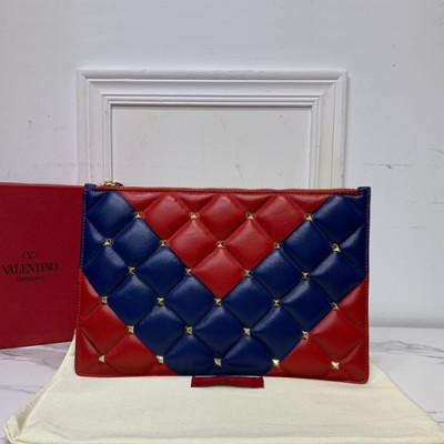 Valentino 2020 Leather Clutch Bag,30CM - 발렌티노 2020 레더 여성용 클러치백,VTB0975,30CM,레드