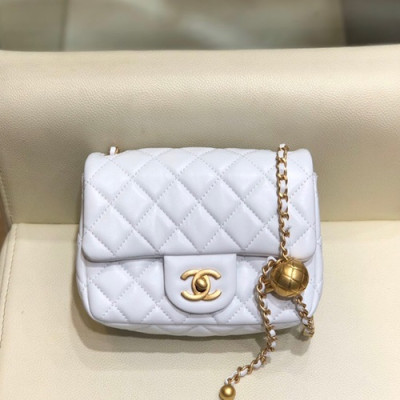 Chanel 2020 Leather Chain Cross Bag,18CM - 샤넬 2020 레더 체인 크로스백,CHAB1423,18CM,화이트