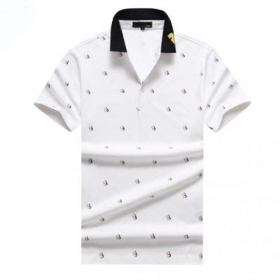 [펜디]Fendi 2020 Mens Logo Casual Silket Polo Short Sleeved Tshirts - 펜디 2020 남성 로고 캐쥬얼 실켓 폴로 반팔티 Fen0667x.Size(m - 3xl).화이트