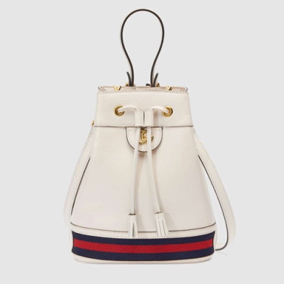 Gucci 2020 Leather Bucket Tote Shoulder Bag,26CM - 구찌 2020 여성용 레더 버킷 토트 숄더백 610846,GUB1064,26cm,화이트