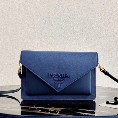 Prada 2020 Leather Shoulder Cross Bag  ,20CM - 프라다 2020 레더  숄더 크로스백 ,1BP020-1,20CM,블루