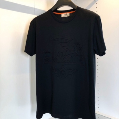 Hermes 2020 Mens Crew-neck Silket Short Sleeved Tshirts - 에르메스 2020 남성 크루넥 실켓 반팔티 Her0438x.Size(m - 2xl).블랙