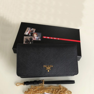 Prada 2020 Leather Chain Shoulder Cross Bag / Clutch Bag ,18.5CM - 프라다 2020 레더 체인 숄더 크로스백 / 클러치백 ,1HZ029-2,18.5CM,블랙