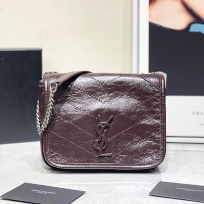 Saint Laurent 2020 Women Niki Mini Chain Shoulder Bag,19CM - 입생로랑 2020 여성용 니키 미니 체인 숄더백 583103 , SLB0540,19CM,브라운