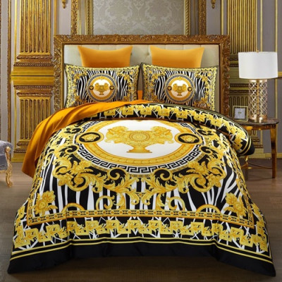 Versace 2020 Cotton Bedding 4 Set - 베르사체 2020 코튼 4종 세트, BEDS0015,블랙옐로우