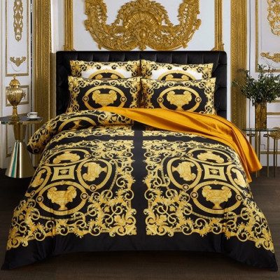 Versace 2020 Cotton Bedding 4 Set - 베르사체 2020 코튼 4종 세트, BEDS0018,블랙옐로우