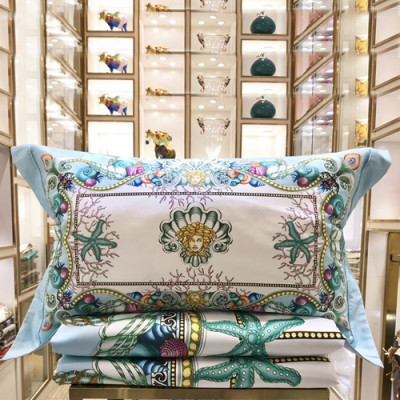 Versace 2020 Supima Cotton Bedding 4 Set - 베르사체 2020 수피마 코튼 4종 세트, BEDS0027,스카이블루