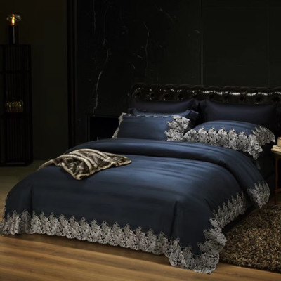 Versace 2020 Supima Cotton & Lace Bedding 4 Set - 베르사체 2020 수피마 코튼 & 레이스 4종 세트, BEDS0065,네이비