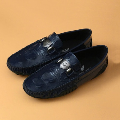 [업 신상]Armani 2020 Mens Leather Loafer - 알마니 2020 남성용 레더 로퍼 ARMS0339,Size(240 - 270),네이비