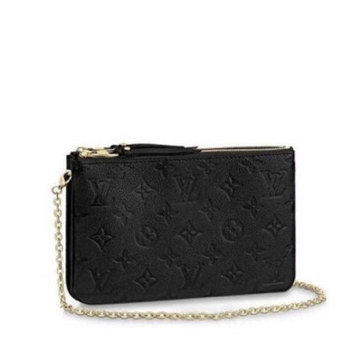 Louis Vuitton 2020 Pochette Double Zip Chain Shoulder Cross Bag,20cm - 루이비통 2020 포쉐트 더블 집 체인 숄더 크로스백 M63919,LOUB2035,20cm,블랙