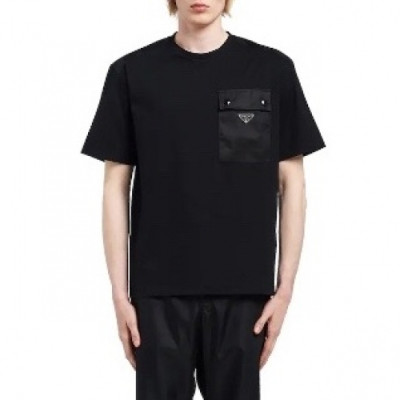 [프라다]Prada 2020 Mens Basic Logo Silket Short Sleeved Tshirts  - 프라다 2020 남성 베이직 로고 실켓 반팔티 Pra01028x.Size(m - 3xl).블랙