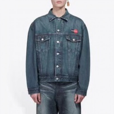 [발렌시아가]Balenciaga 2019 Mens Logo Casual Denim Jackets - 발렌시아가 2019 남성 로고 캐쥬얼 데님 자켓 Bal0602x.Size(m - 2xl).블루