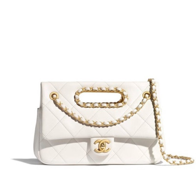 Chanel 2020 Leather Chain Shoulder Cross Bag,26CM - 샤넬 2020 여성용 레더 체인 숄더 크로스백,CHAB1442,26CM,화이트