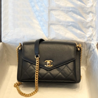 Chanel 2020 Leather Chain Shoulder Bag,22CM - 샤넬 2020 여성용 레더 체인 숄더백,CHAB1456,22CM,블랙