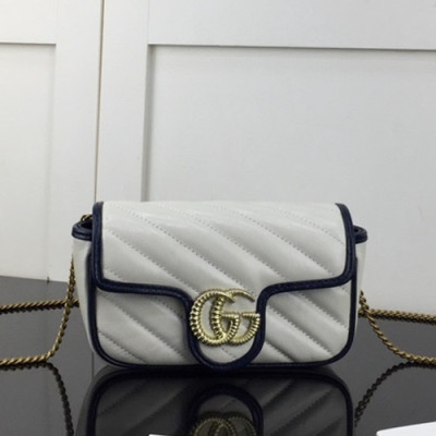 Gucci 2020 GG Marmont Matlase Super Mini Women Shoulder Bag,16.5CM - 구찌 2020 GG 마몬트 마틀라세 수퍼미니 여성용 숄더백 574969,GUB1079,16.5CM,화이트